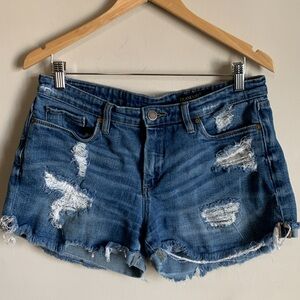 Blank NYC Jean Shorts Blue Size 29 Tomboy Distressed Used Womens Low Rise Casual